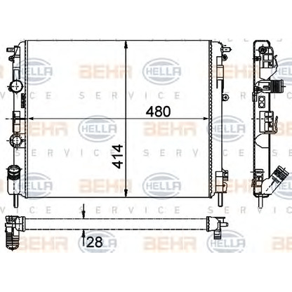 Foto Radiador, refrigeración del motor HELLA 8MK376719671