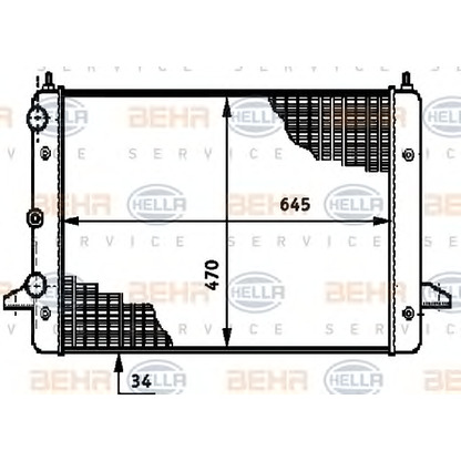 Photo Radiator, engine cooling HELLA 8MK376720491