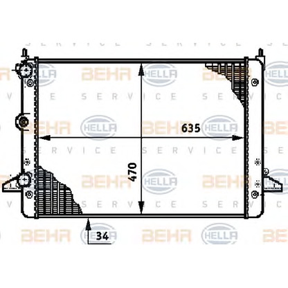 Photo Radiator, engine cooling HELLA 8MK376720501