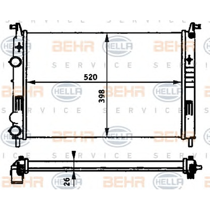 Photo Radiateur, refroidissement du moteur HELLA 8MK376720581