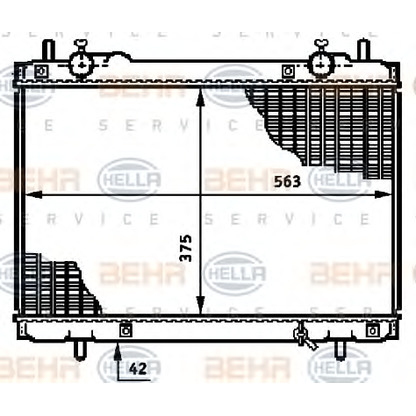 Photo Radiator, engine cooling HELLA 8MK376720771