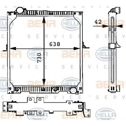 Photo Radiateur, refroidissement du moteur HELLA 8MK376721141