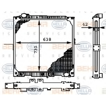 Foto Radiador, refrigeración del motor HELLA 8MK376721341