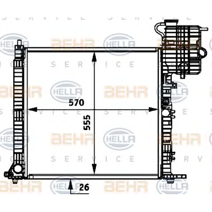 Photo Radiateur, refroidissement du moteur HELLA 8MK376722031