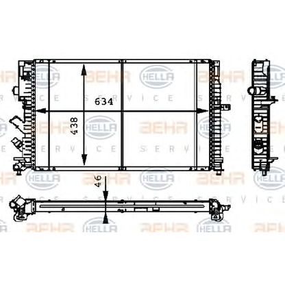 Foto Radiador, refrigeración del motor HELLA 8MK376722421