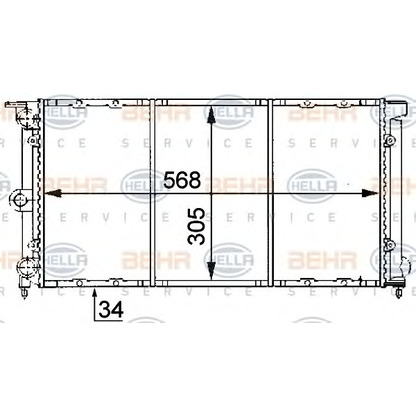 Foto Radiador, refrigeración del motor HELLA 8MK376722631