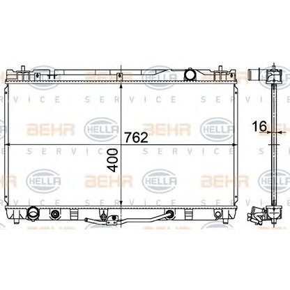 Photo Radiateur, refroidissement du moteur HELLA 8MK376724601