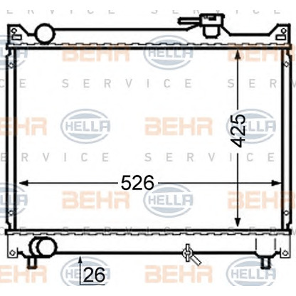 Photo Radiator, engine cooling HELLA 8MK376724661