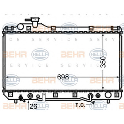 Photo Radiator, engine cooling HELLA 8MK376724721