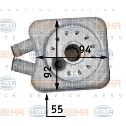 Photo Oil Cooler, engine oil HELLA 8MO376726221