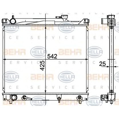 Foto Radiador, refrigeración del motor HELLA 8MK376726471