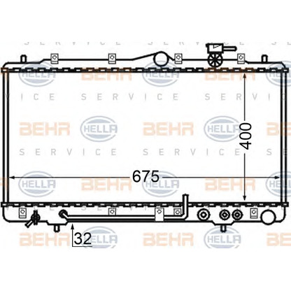 Foto Radiador, refrigeración del motor HELLA 8MK376726791