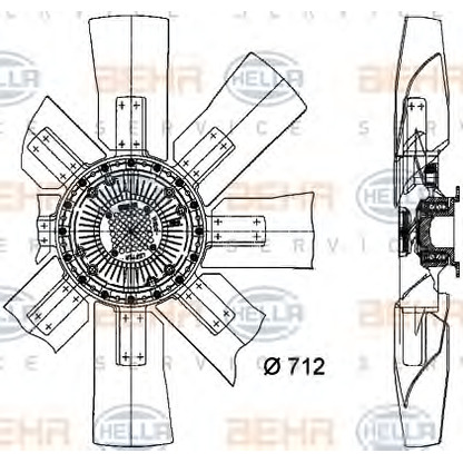 Photo Fan Wheel, engine cooling HELLA 8MV376727371