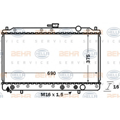 Foto Radiador, refrigeración del motor HELLA 8MK376727501