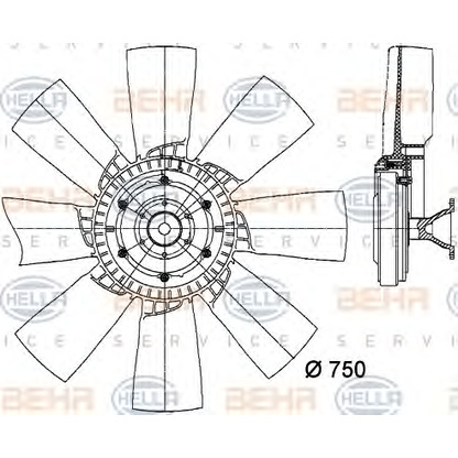 Foto Embrague, ventilador del radiador HELLA 8MV376728371