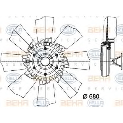 Foto Giunto di collegamento, Ventilatore radiatore HELLA 8MV376730121