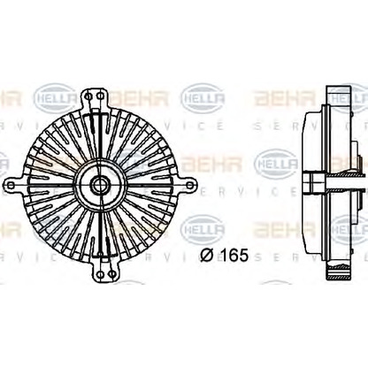 Photo Clutch, radiator fan HELLA 8MV376733041