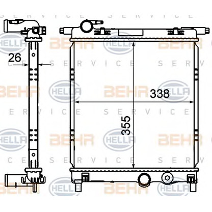 Foto Radiador, refrigeración del motor HELLA 8MK376735021