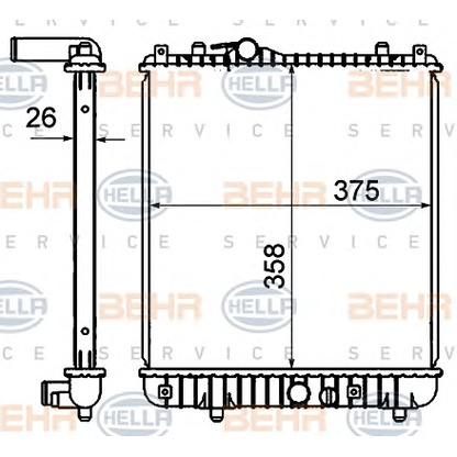 Photo Radiator, engine cooling HELLA 8MK376735071