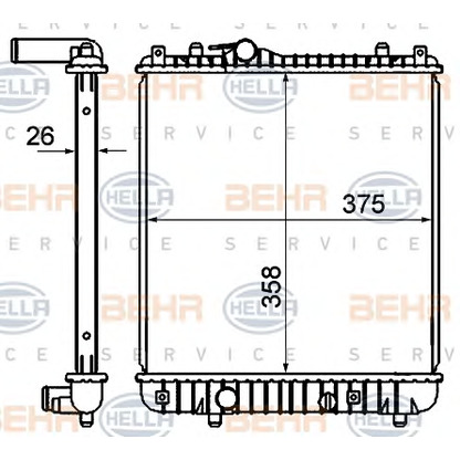 Photo Radiateur, refroidissement du moteur HELLA 8MK376735081