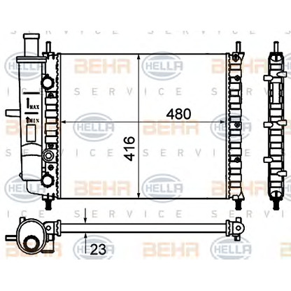 Photo Radiator, engine cooling HELLA 8MK376735111