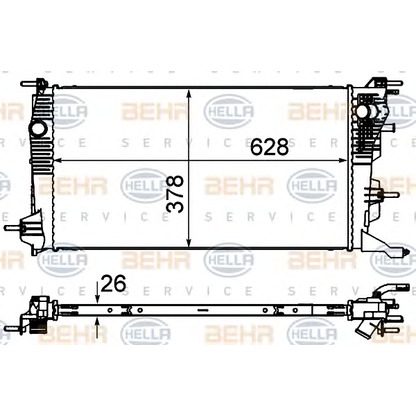 Photo Radiateur, refroidissement du moteur HELLA 8MK376735131