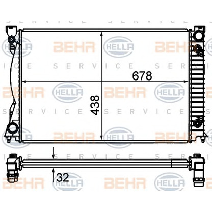 Foto Radiador, refrigeración del motor HELLA 8MK376735151