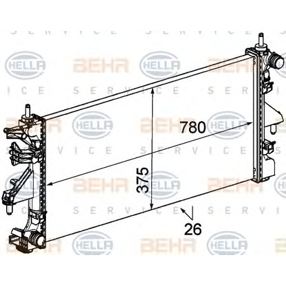 Photo Radiateur, refroidissement du moteur HELLA 8MK376745091