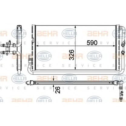 Photo Radiator, engine cooling HELLA 8MK376750791