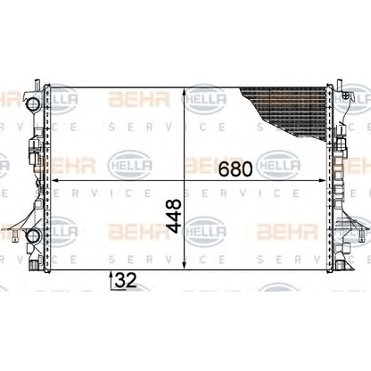 Photo Radiator, engine cooling HELLA 8MK376753501