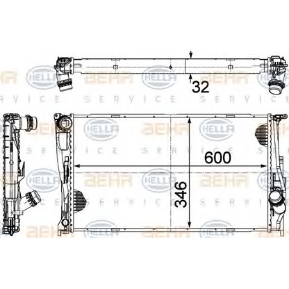 Foto Radiador, refrigeración del motor HELLA 8MK376754031