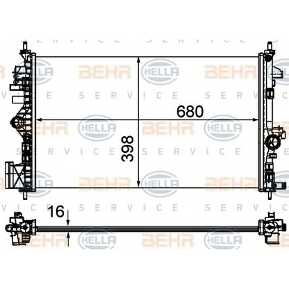 Photo Radiator, engine cooling HELLA 8MK376754321