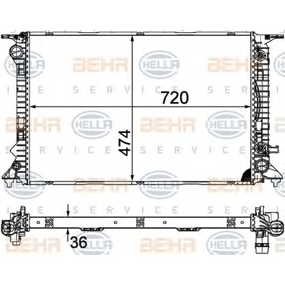 Photo Radiator, engine cooling HELLA 8MK376754754