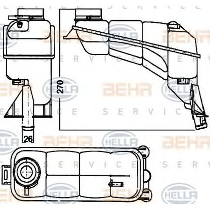 Photo Expansion Tank, coolant HELLA 8MA376755121