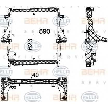 Photo Radiator, engine cooling HELLA 8MK376756111