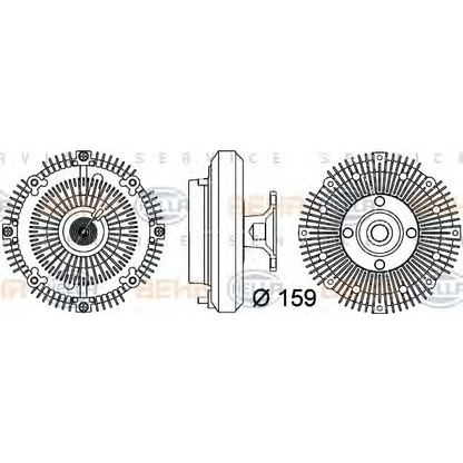 Foto Giunto di collegamento, Ventilatore radiatore HELLA 8MV376757391