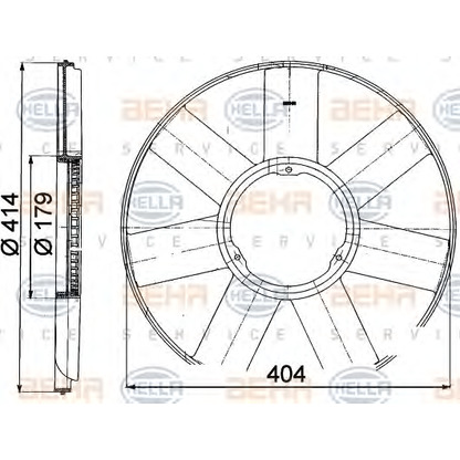 Фото Крыльчатка вентилятора, охлаждение двигателя HELLA 8MV376757481