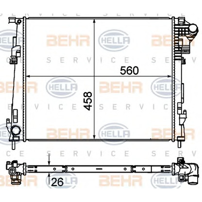 Foto Radiador, refrigeración del motor HELLA 8MK376759001