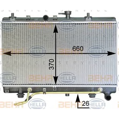 Photo Radiator, engine cooling HELLA 8MK376762421