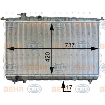 Photo Radiateur, refroidissement du moteur HELLA 8MK376762481