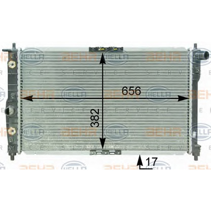 Photo Radiateur, refroidissement du moteur HELLA 8MK376762601