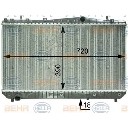 Photo Radiateur, refroidissement du moteur HELLA 8MK376762631