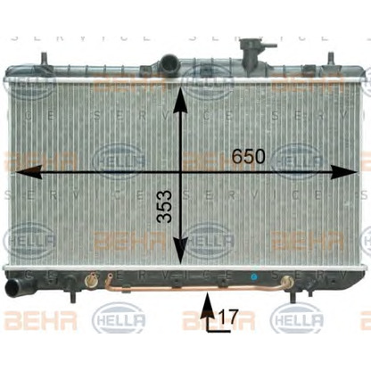 Foto Radiatore, Raffreddamento motore HELLA 8MK376762771