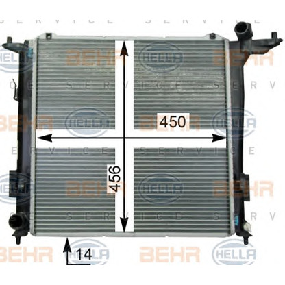 Photo Radiateur, refroidissement du moteur HELLA 8MK376763351