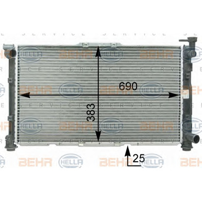 Photo Radiator, engine cooling HELLA 8MK376763461