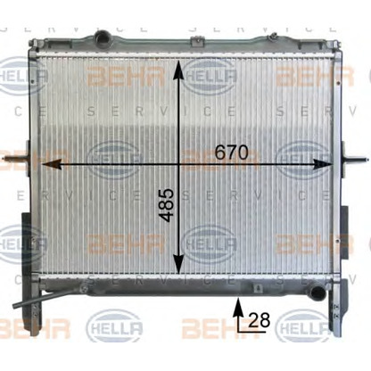 Foto Radiador, refrigeración del motor HELLA 8MK376763621