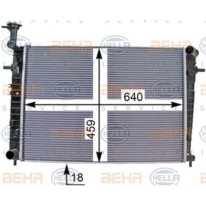 Foto Radiador, refrigeración del motor HELLA 8MK376763651