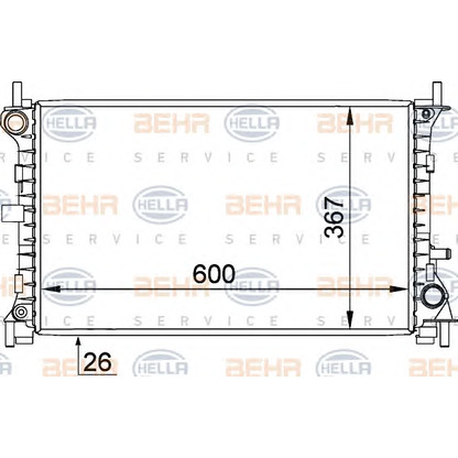 Foto Radiador, refrigeración del motor HELLA 8MK376764031