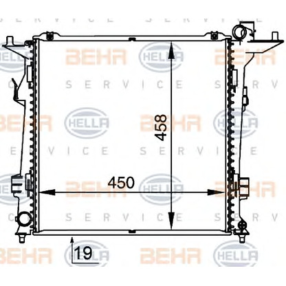 Foto Radiador, refrigeración del motor HELLA 8MK376764471