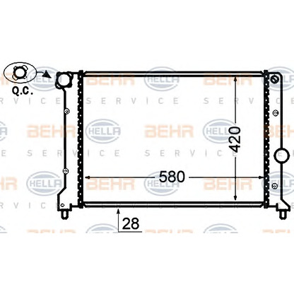 Foto Radiador, refrigeración del motor HELLA 8MK376766114